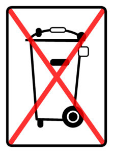 Kennzeichnung - symbol icon - durchgestrichene Mülltonne - g3351